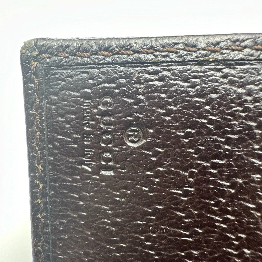 Gucci GG Monogram Supreme Canvas And Brown Leather Wallet - Picture 6 of 12
